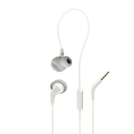 JBL Endurance Run 2 Wired - White - Waterproof Wired Sports In-Ear Headphones - Hero JBL Endurance Run 2 Wired - White - Waterproof Wired Sports In-Ear Headphones - Hero